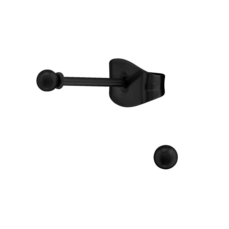 Nemesacél Stift Fülbevaló, fekete 1 Nemesacél Stift Fülbevaló, fekete 1