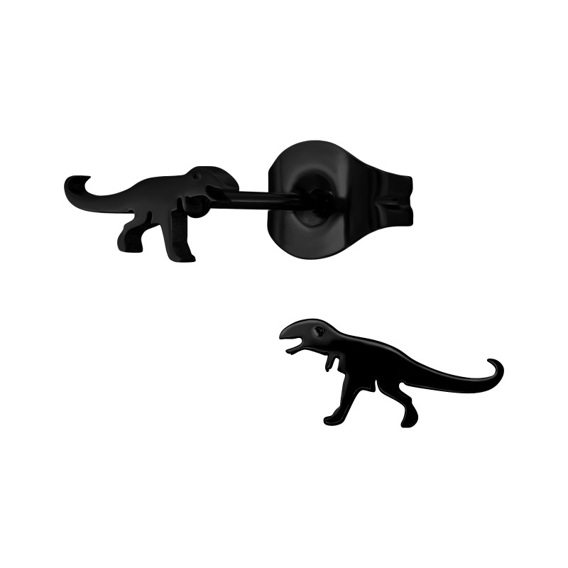 Dinoszaurusz Nemesacél Stift Fülbevaló, fekete Dinoszaurusz Nemesacél Stift Fülbevaló, fekete