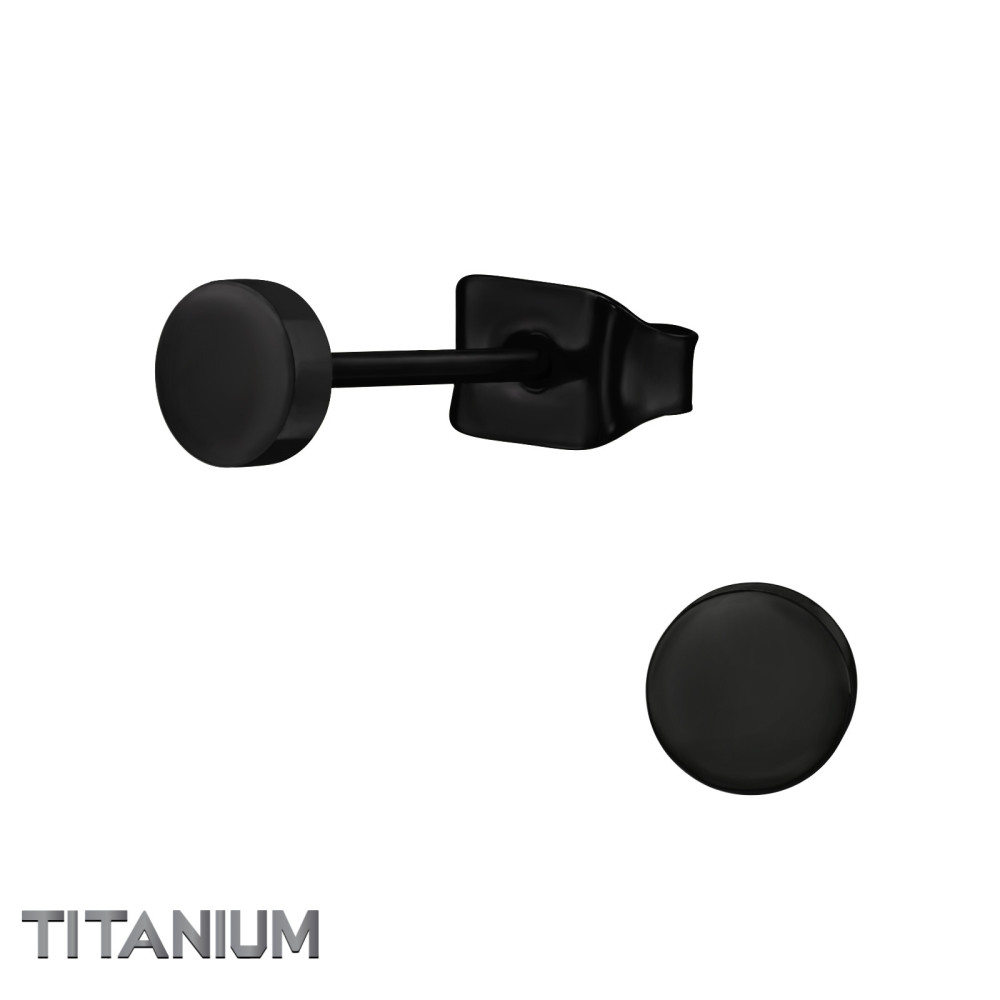 Titán stift fülbevaló, fekete 5